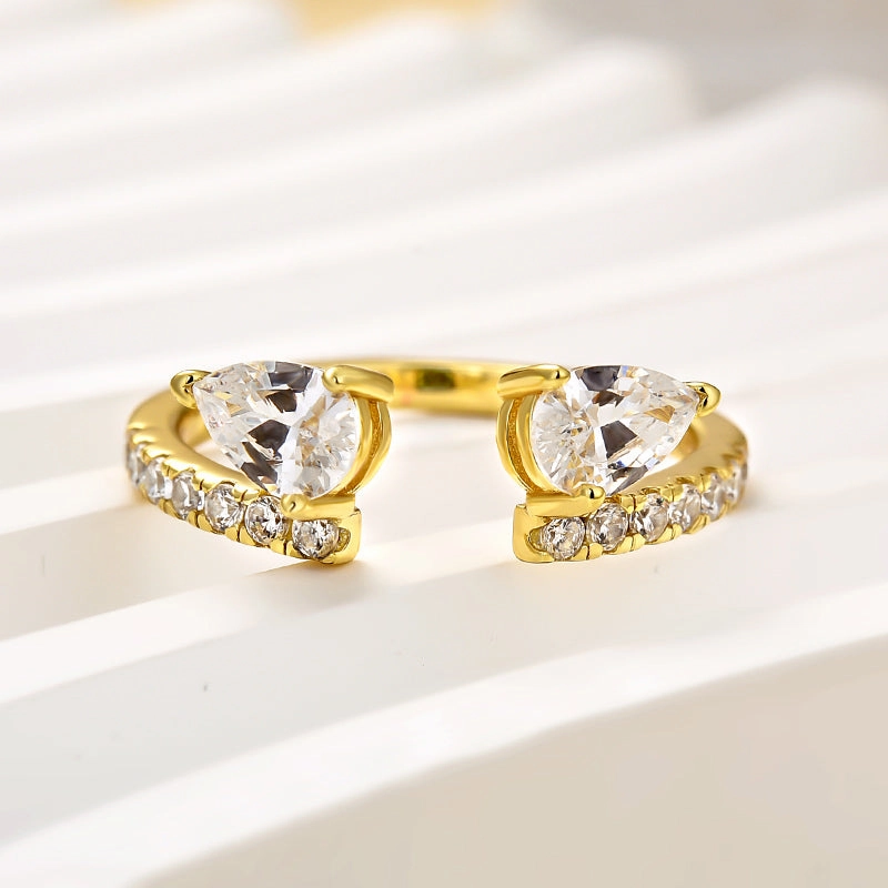 Louily Classic Pear Cut Open Wedding Band In Sterling Silver Minimal Beauty