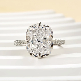 Cool Accent Louily Elegant 6.0 Carat Cushion Cut Engagement Ring In Sterling Silver