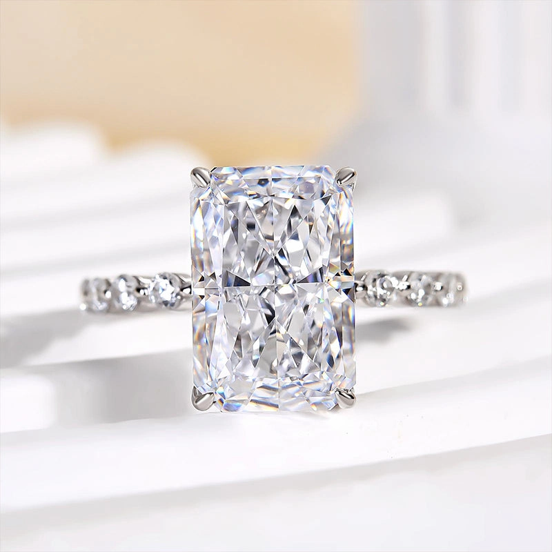 Louily Elegant Crushed Ice Cut Simulated Diamond Engagement Ring Body Positive