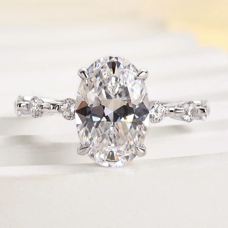 Louily Elegant Yellow Gold Oval Cut Engagement Ring In Sterling Silver Traditional Keepsake