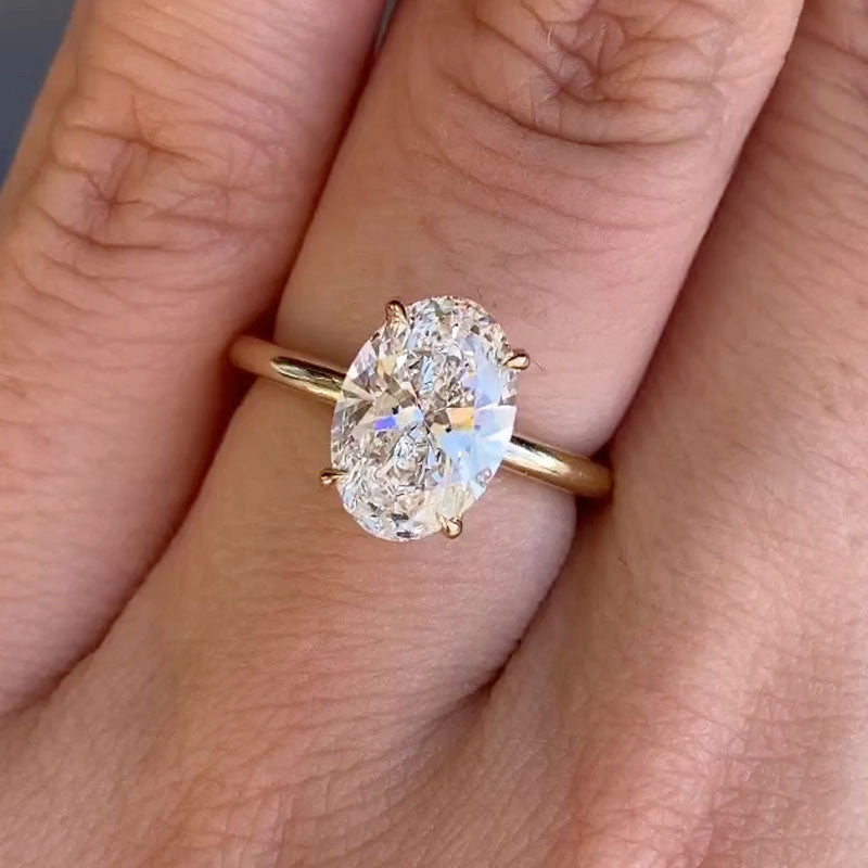 Louily Exclusive Oval Cut Engagement Ring In Sterling Silver Contemporary Craft