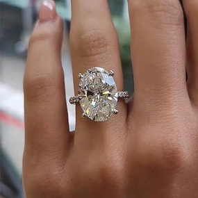 Louily Exclusive Oval Cut Simulated Diamond Engagement Ring Essential Jewelry