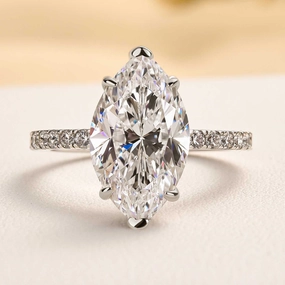 Louily Exquisite Marquise Cut Engagement Ring In Sterling Silver Polished Choice