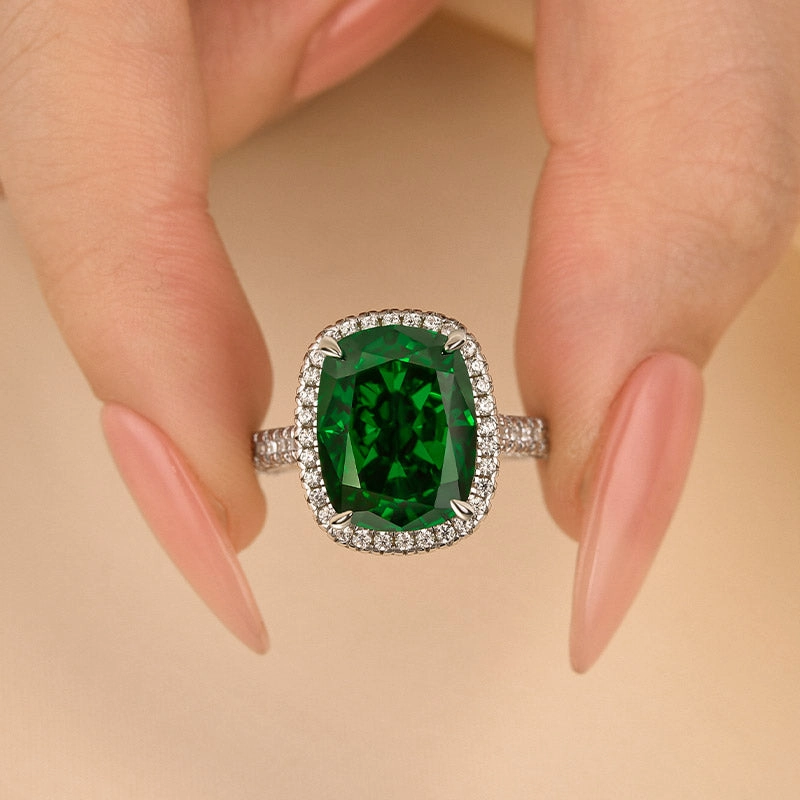 Louily Gorgeous Halo Cushion Cut Paraiba Tourmaline Engagement Ring In Sterling Silver Daily Favorite Traditional Item