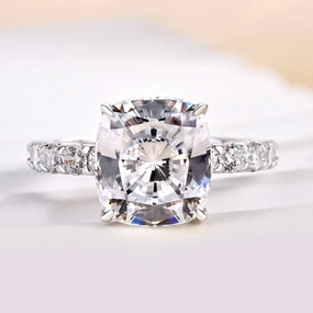 Louily Honorable Cushion Cut Engagement Ring Contemporary Jewelry Sentimental Design
