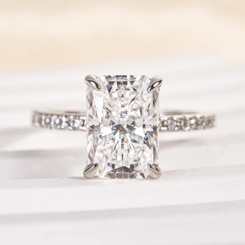 Traditional Keepsake Louily Moissanite 3.5 Carat Radiant Cut Engagement Ring