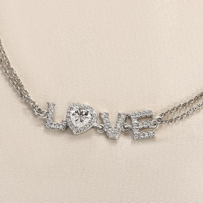 Louily Moissanite Heart-shaped Round Cut Bracelet Fluid Connection Height Of Fashion