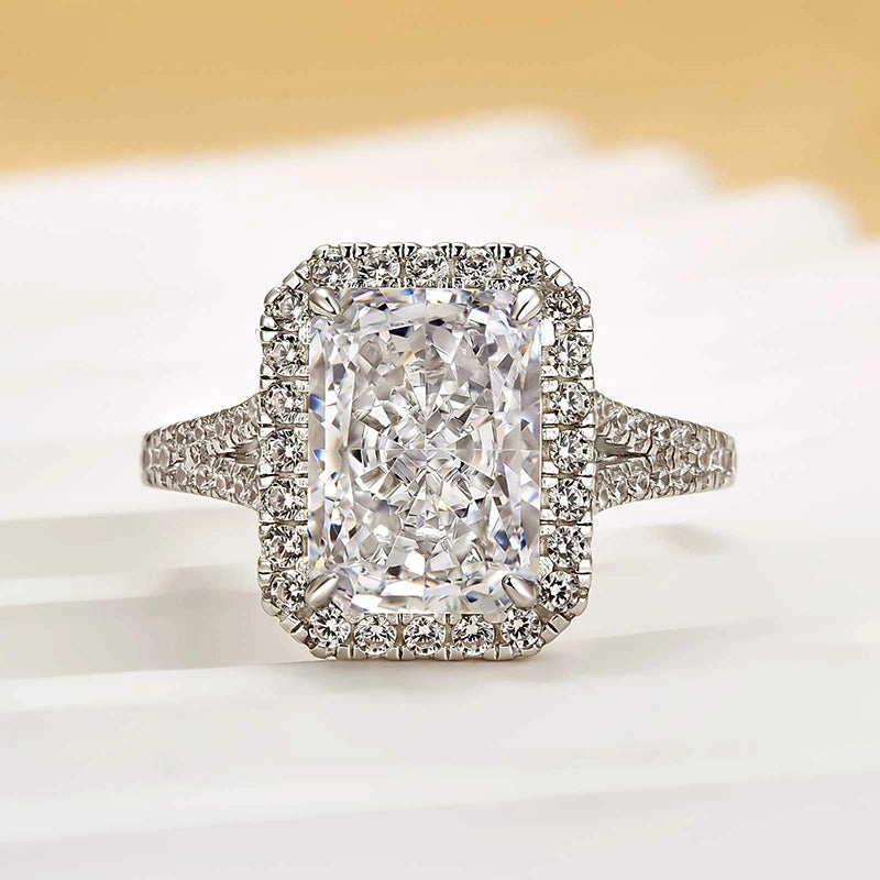 Louily Noble Halo Radiant Cut Split Shank Engagement Ring Limited Series