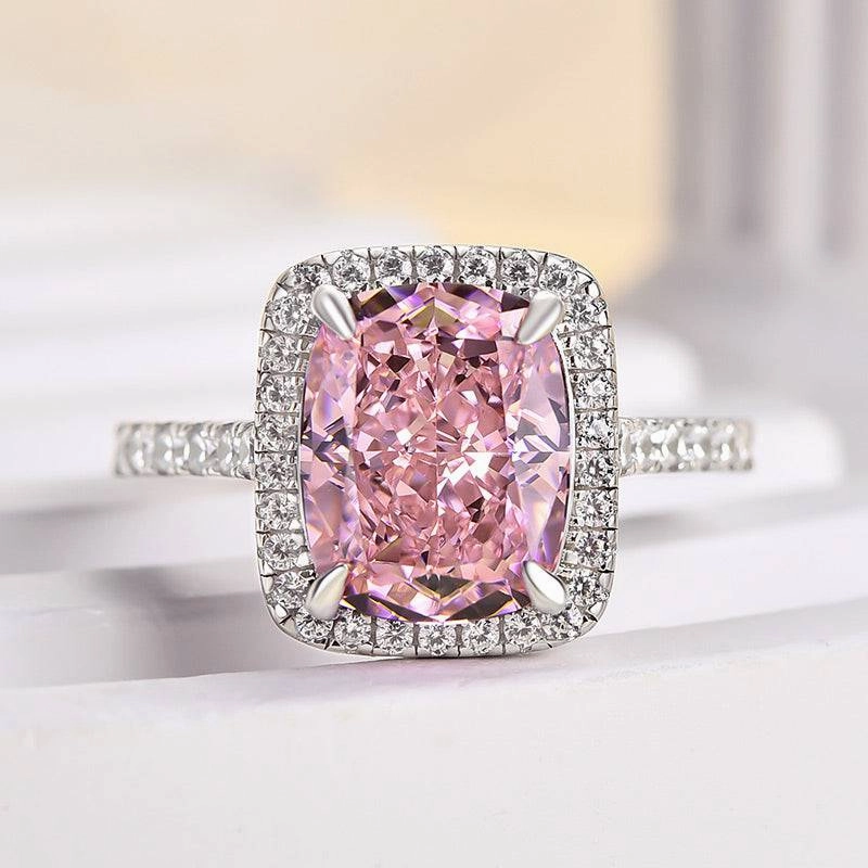 Day Out Louily Precious Cushion Cut Pink Stone Engagement Ring