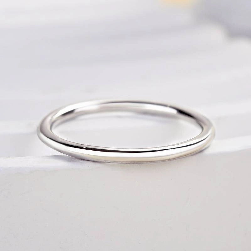 Louily Simple Wedding Band For Women In Sterling Silver Unique Object High Fashion