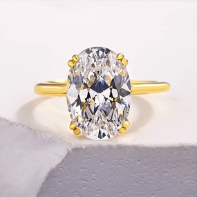 Custom Insignia Louily Sparkle Oval Cut Engagement Ring In Sterling Silver