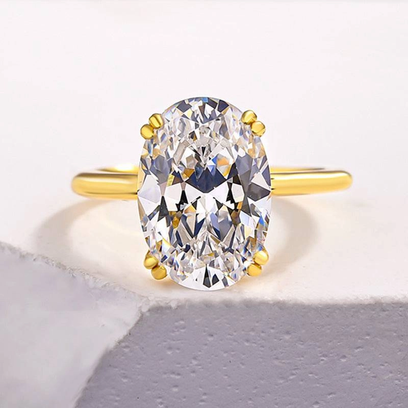 Secure Article Louily Sparkle Oval Cut Engagement Ring In Sterling Silver