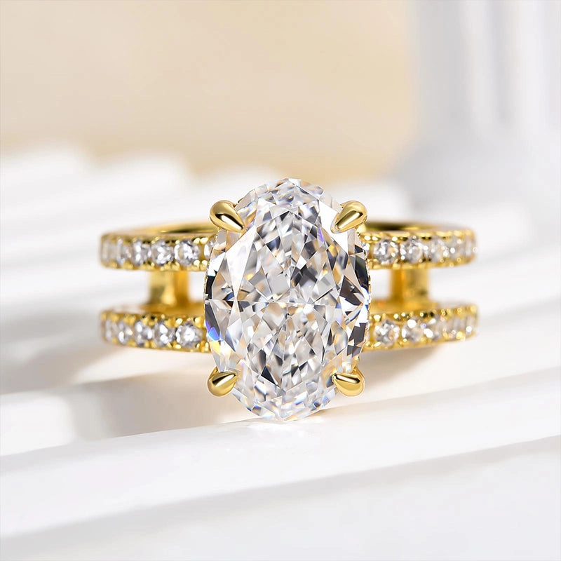 Any Occasion Showcase Example Louily Special Oval Cut Split Shank DesigncEngagement Ring