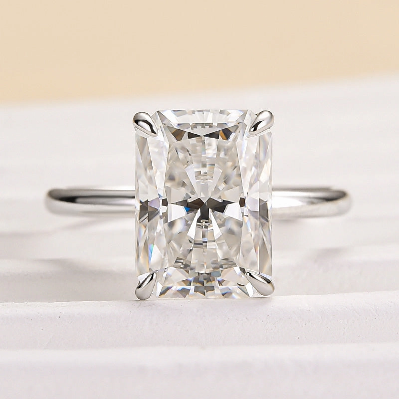 Minimal Form Louily Timeless Moissanite 4.5 Ct Radiant Cut Engagement Ring