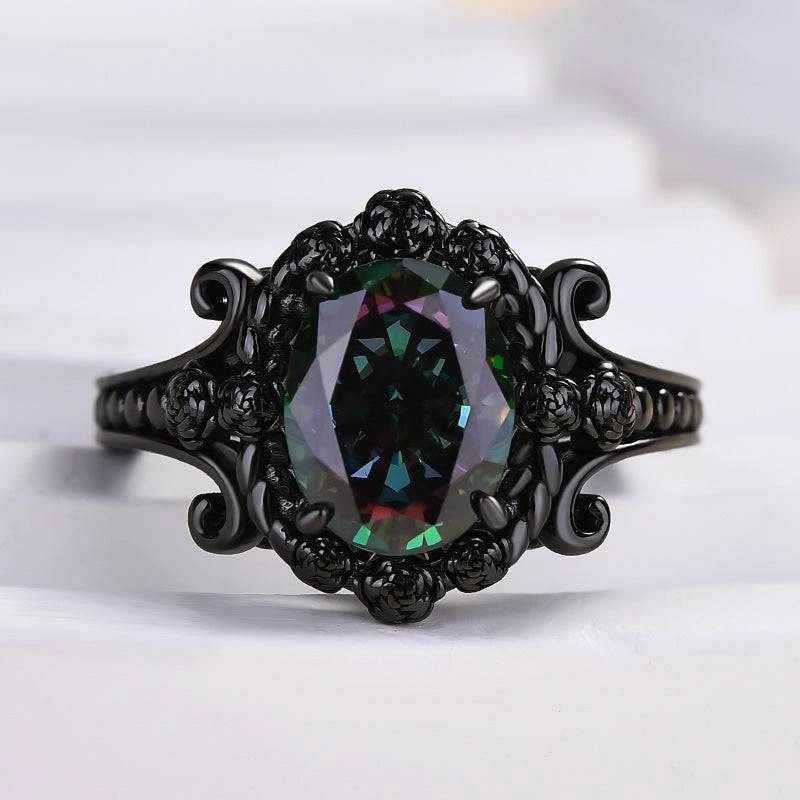 Special Treat Secure fastening Louily Unique Halo Oval Cut Alexandrite Engagement Ring In Sterling Silver