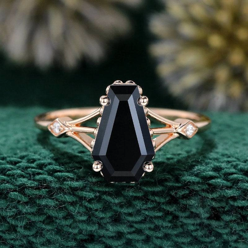 Louily Unique Sterling Silver Coffin Cut Engagement Ring For Women Fantastic Article