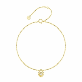 Love Lock Heart Bracelet with Solitaire Moissanite Charm Legacy Continued Packaged Elegantly