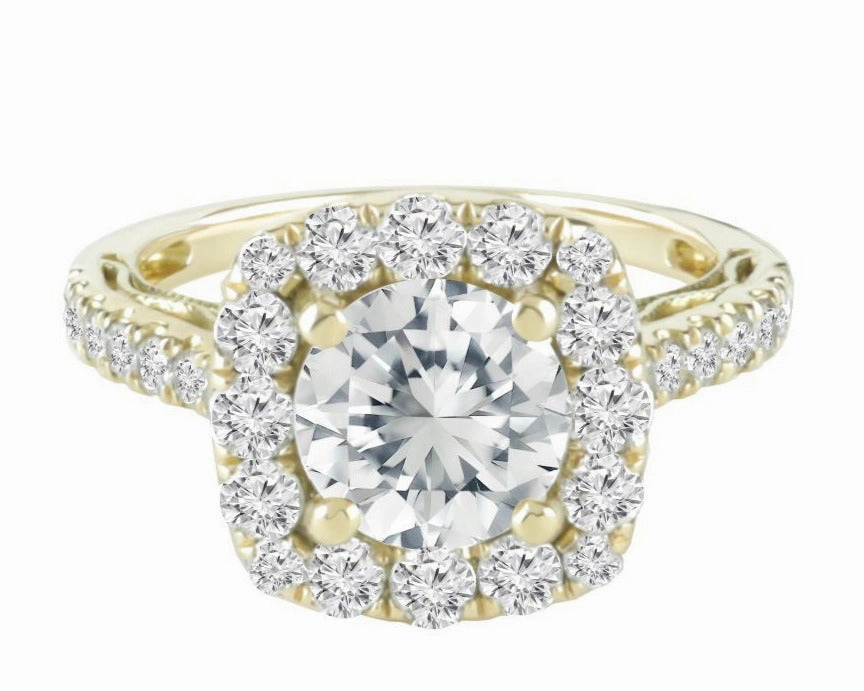 2.44 ctw GIA Certified Diamond Engagement Ring 18k Yellow Gold Refined Craft Effortless Layer