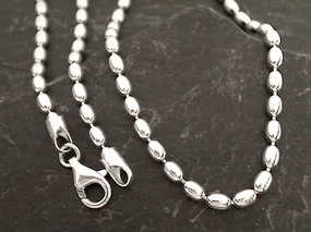 Radiant Shine Look 20" 3mm Oval Bead Chain, Sterling Silver