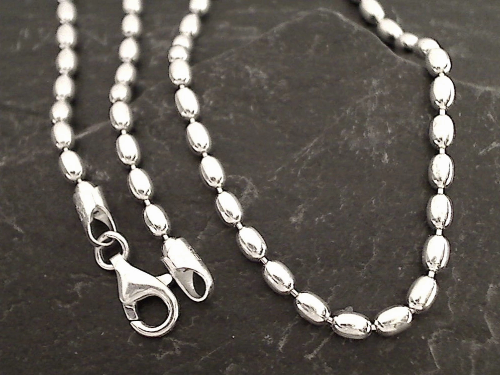 Radiant Shine Look 20" 3mm Oval Bead Chain, Sterling Silver