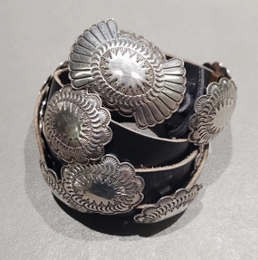 Sterling Silver Concho Belt - Handmade Native American Expressive Style