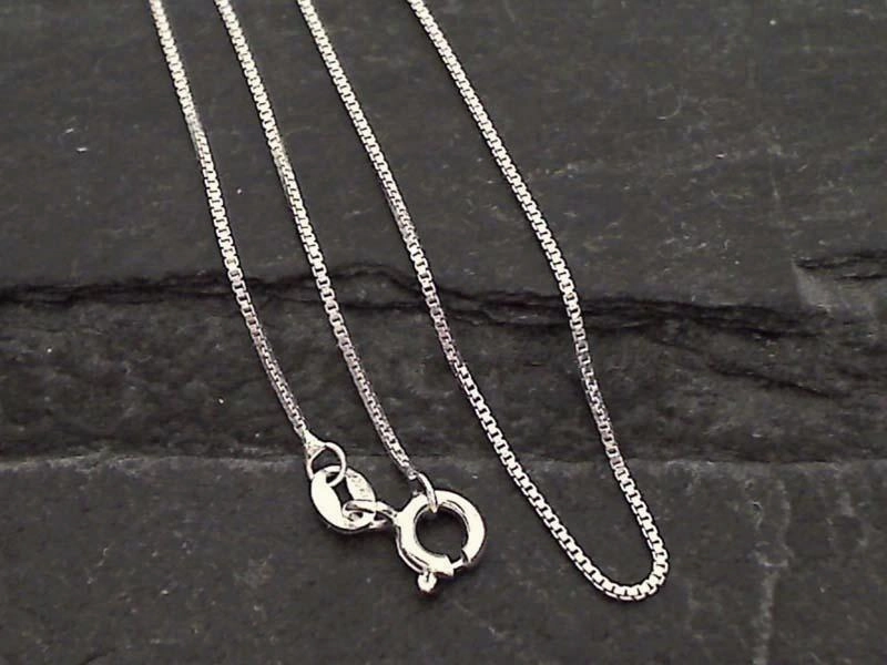 16" Thin Gauge .9mm Box Chain - Sterling Silver Layered Glow