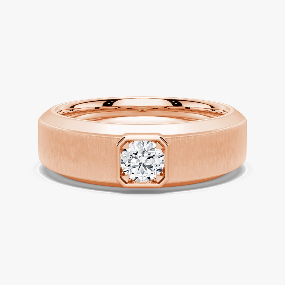 6.5mm Beveled Edge Solitaire Moissanite Men's Band Premium Ornament Superior Expression