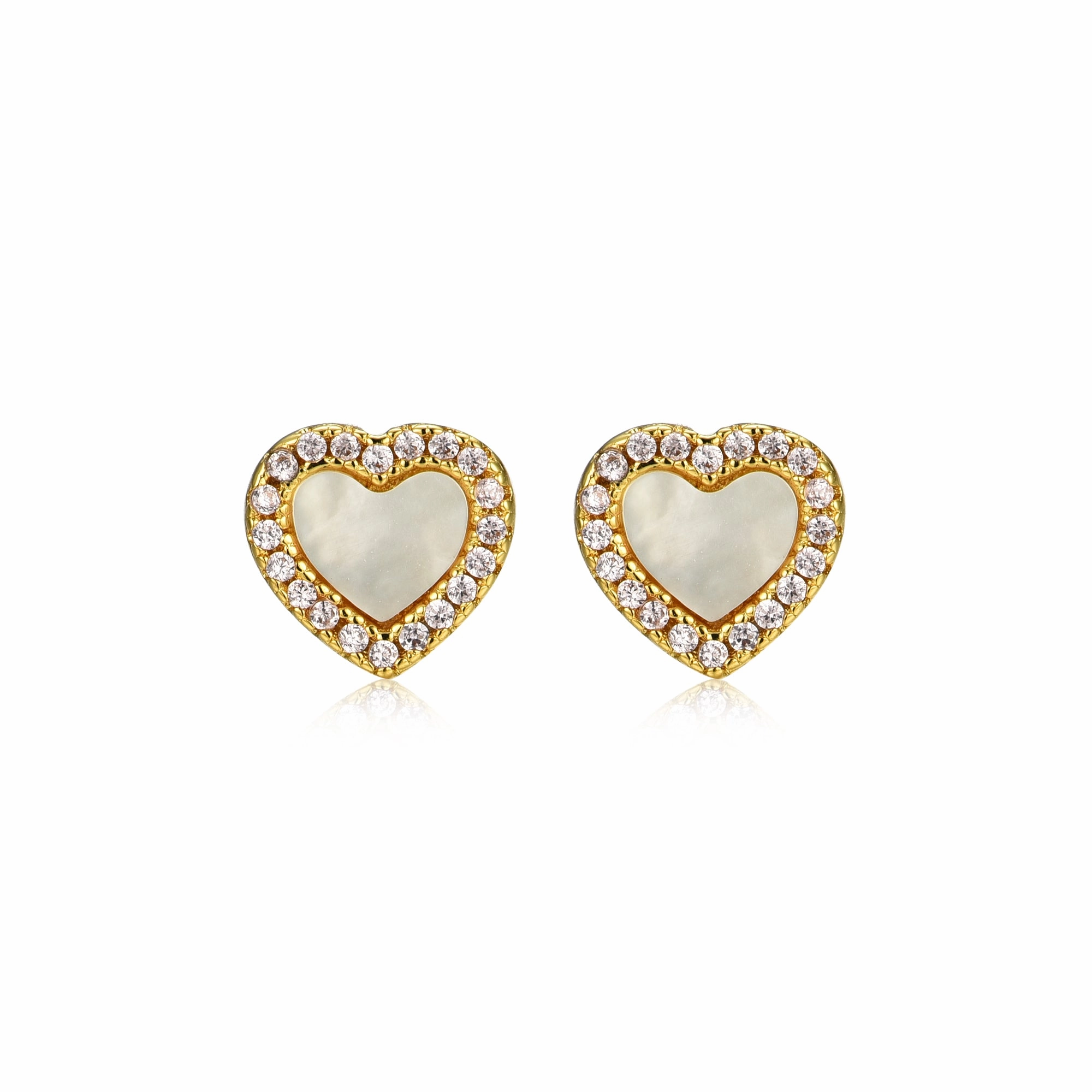 Gold Plated Surgical Steel Pretty and Colorful Heart Stud Earrings Effortless Shine
