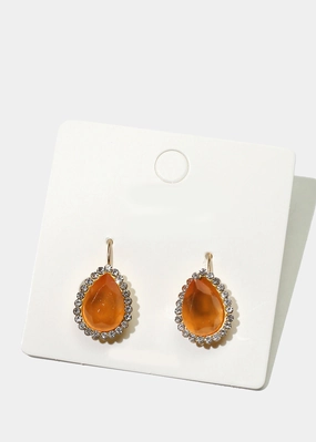 Versatile Sparkle Quick Style Rhinestone-Studded Teardrop Gemstone Earrings