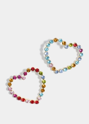 Event Outfit Minimal Aesthetic Multi-Color Rhinestone Heart Earrings