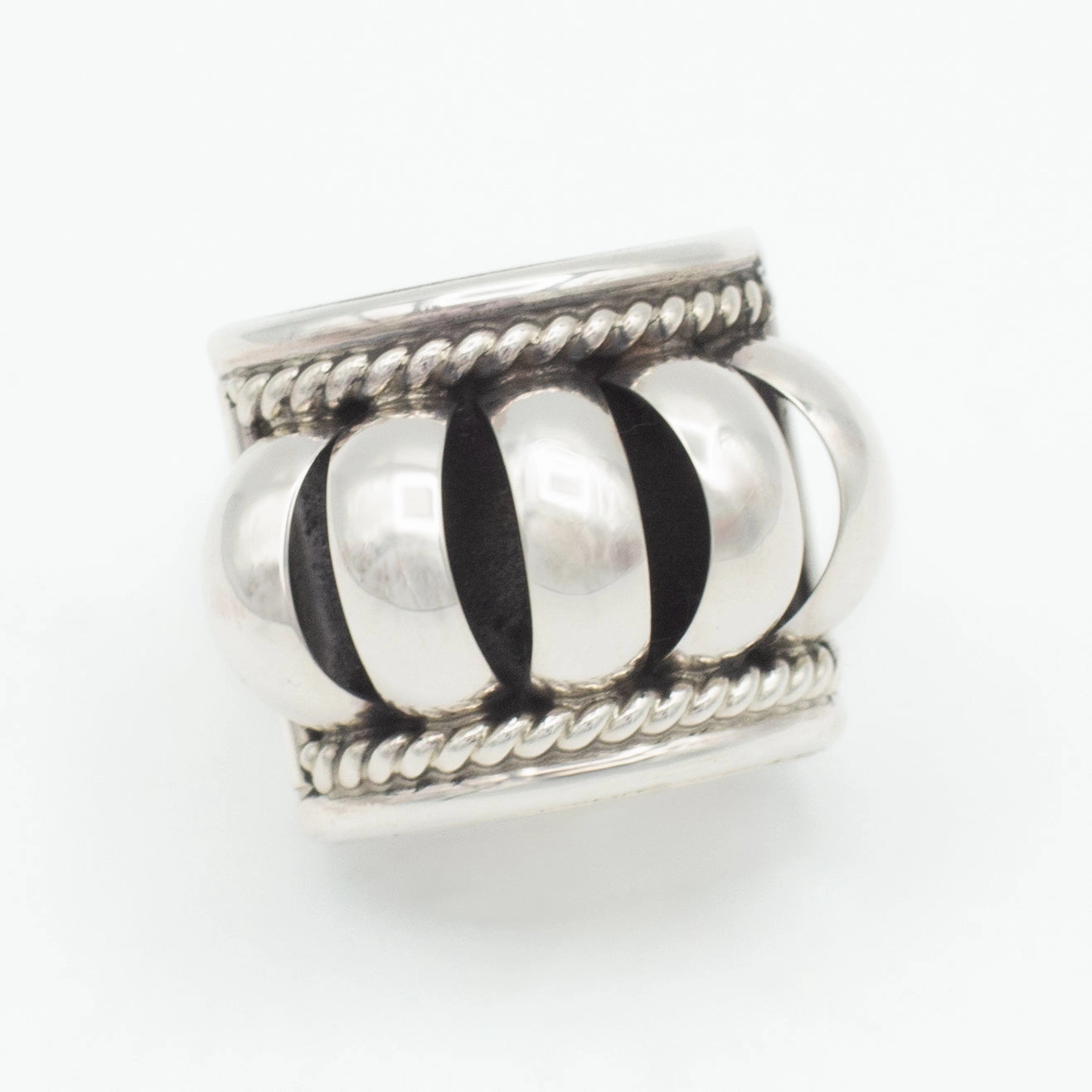 Pricilla Apache Navajo Handmade Sterling Silver Ring (Size 7) Modern Design Bold Craft