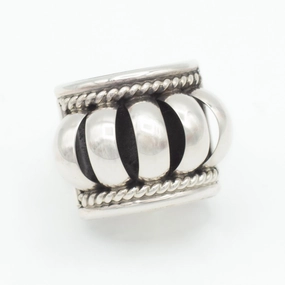Pricilla Apache Navajo Handmade Sterling Silver Ring (Size 7) Modern Design Bold Craft