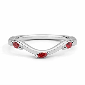 Casual Detail Willow Curved Lab Grown Ruby Band