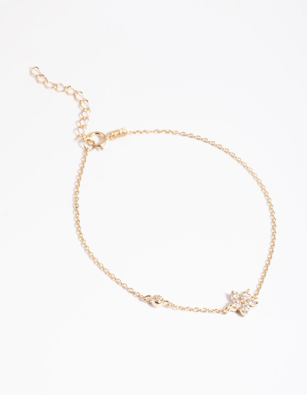 Gold Plated Sterling Silver Cubic Zirconia Flower Bracelet Multi-Generational