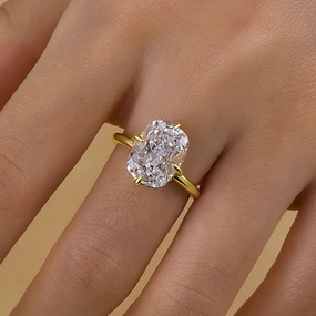 Ornate Jewelry Minimal Structure Louily Classic Cushion Cut Engagement Ring For Women In Sterling Silver