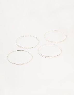 Silver Twisted Bangles 4-Pack Heirloom Quality Phase-To-Phase