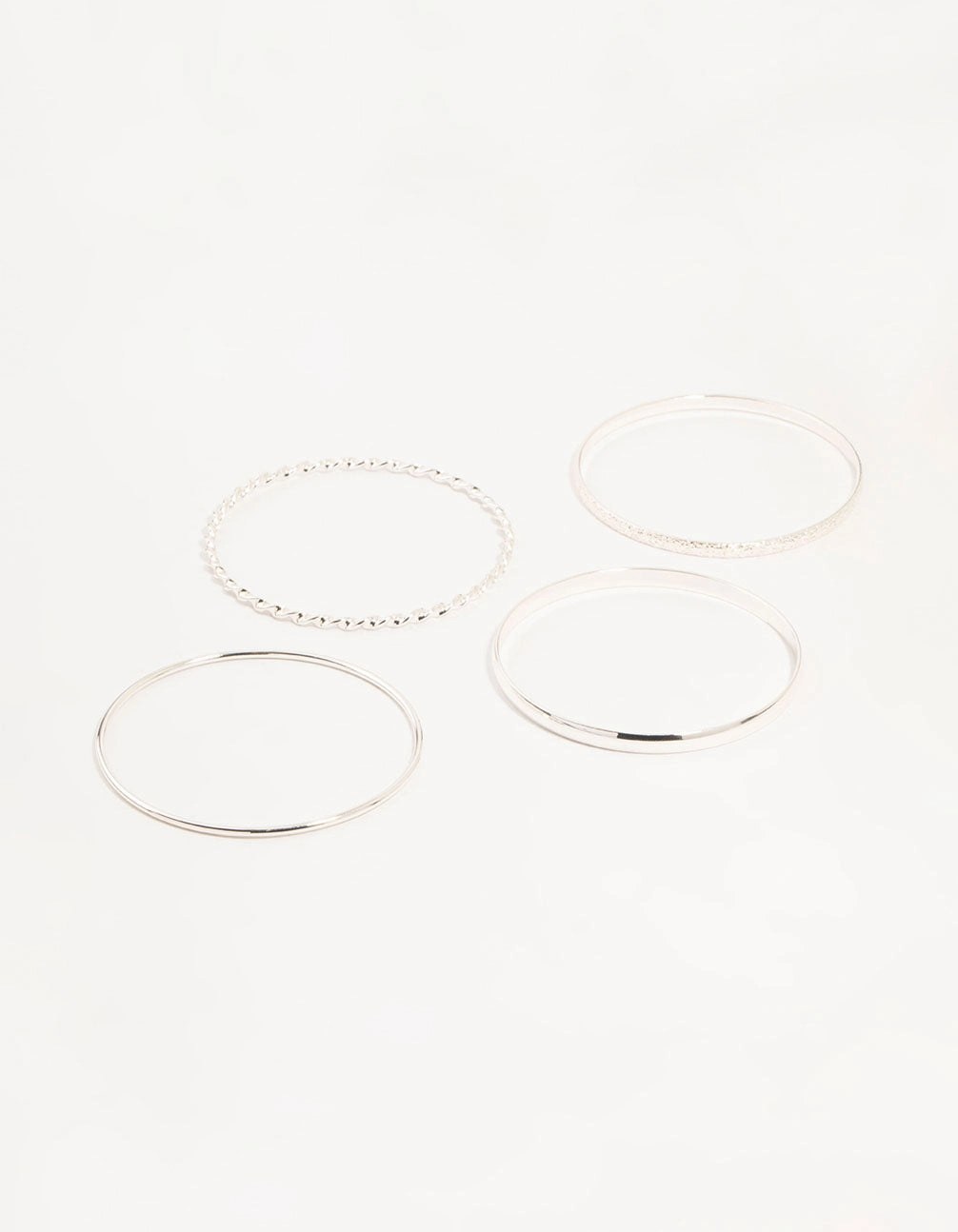 Silver Twisted Bangles 4-Pack Heirloom Quality Phase-To-Phase