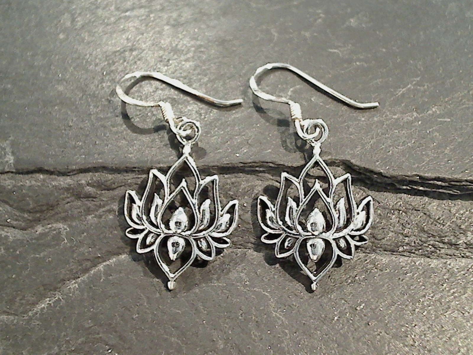 Occasion Accent Sterling Silver Lotus Earrings