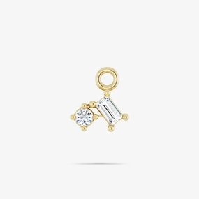 Artisan Creations 14K Yellow Gold Elegant Petite Natural Diamond Dangle Charm
