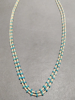 Marilyn Moquino Kewa TQ Melon Necklace - Handmade Native American Urban Flair