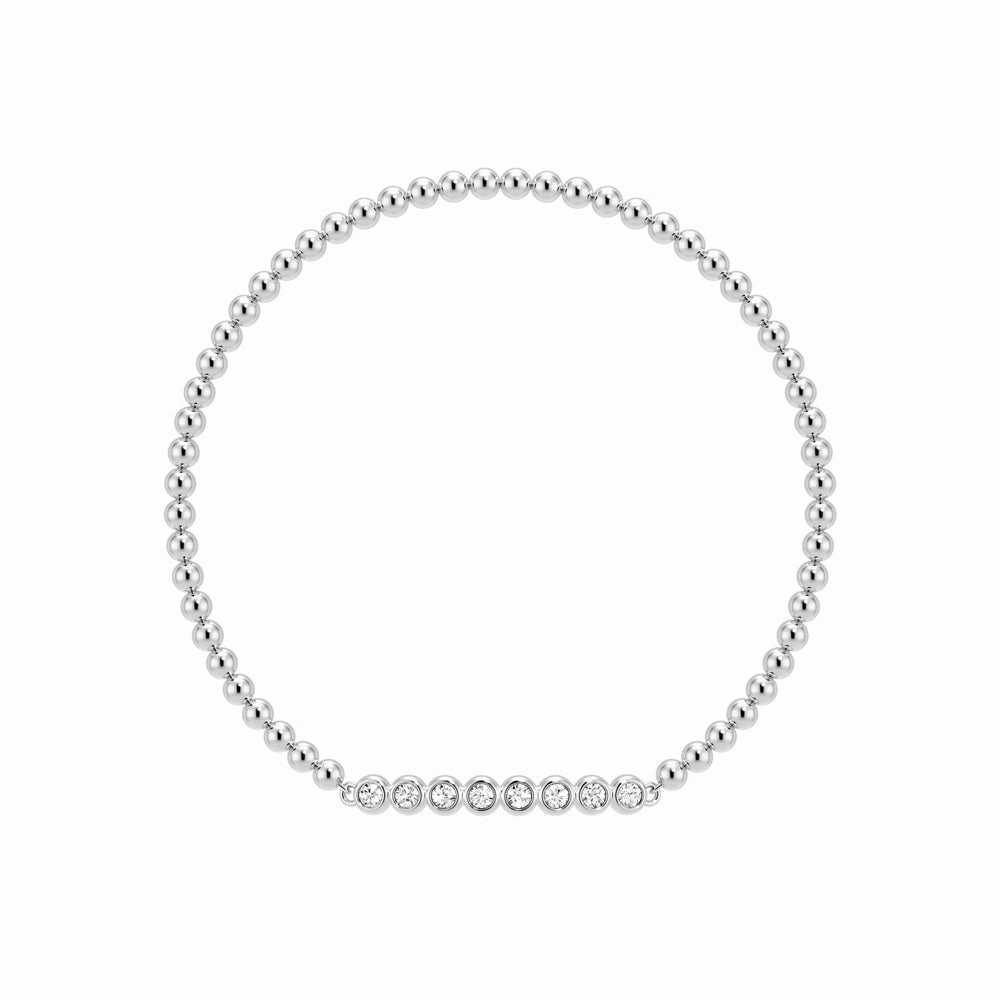 Beaded Chain Bracelet with Balanced Lab Grown Diamond Accents Rave Reviews