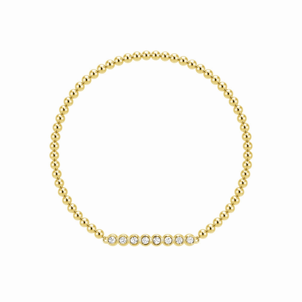 Beaded Chain Bracelet with Balanced Lab Grown Diamond Accents Familiar Sight vintage charm