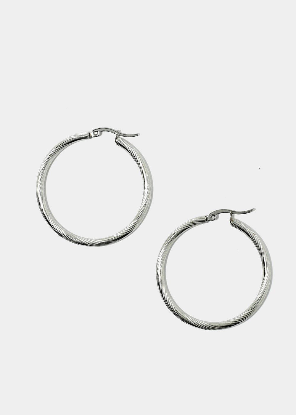 Medium Size Textured Hoop Earrings Refined Craft