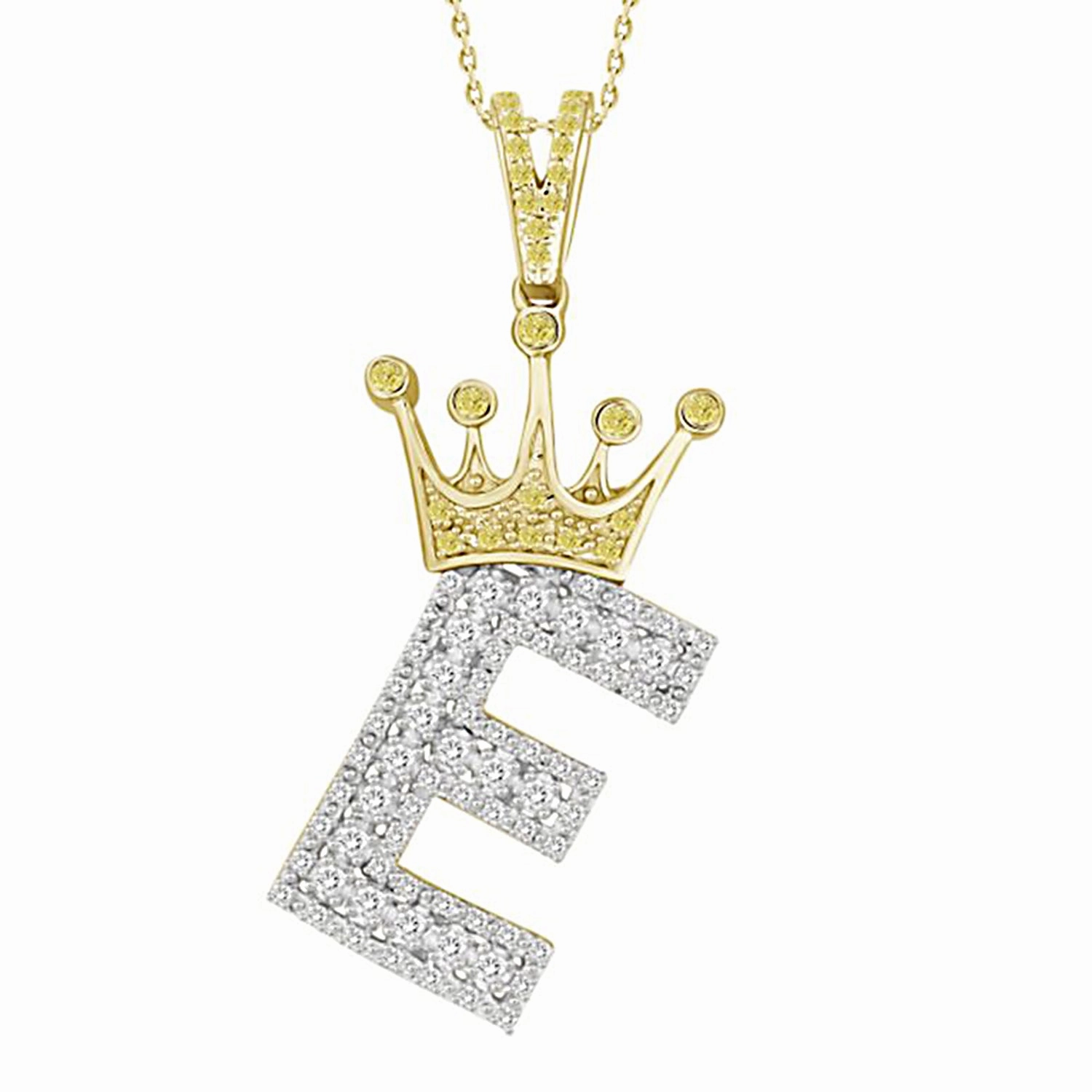 Effortless Design Creative Accent MEN'S PENDANT 0.40CT ROUND CANARY DIAMOND 10K YELLOW GOLD