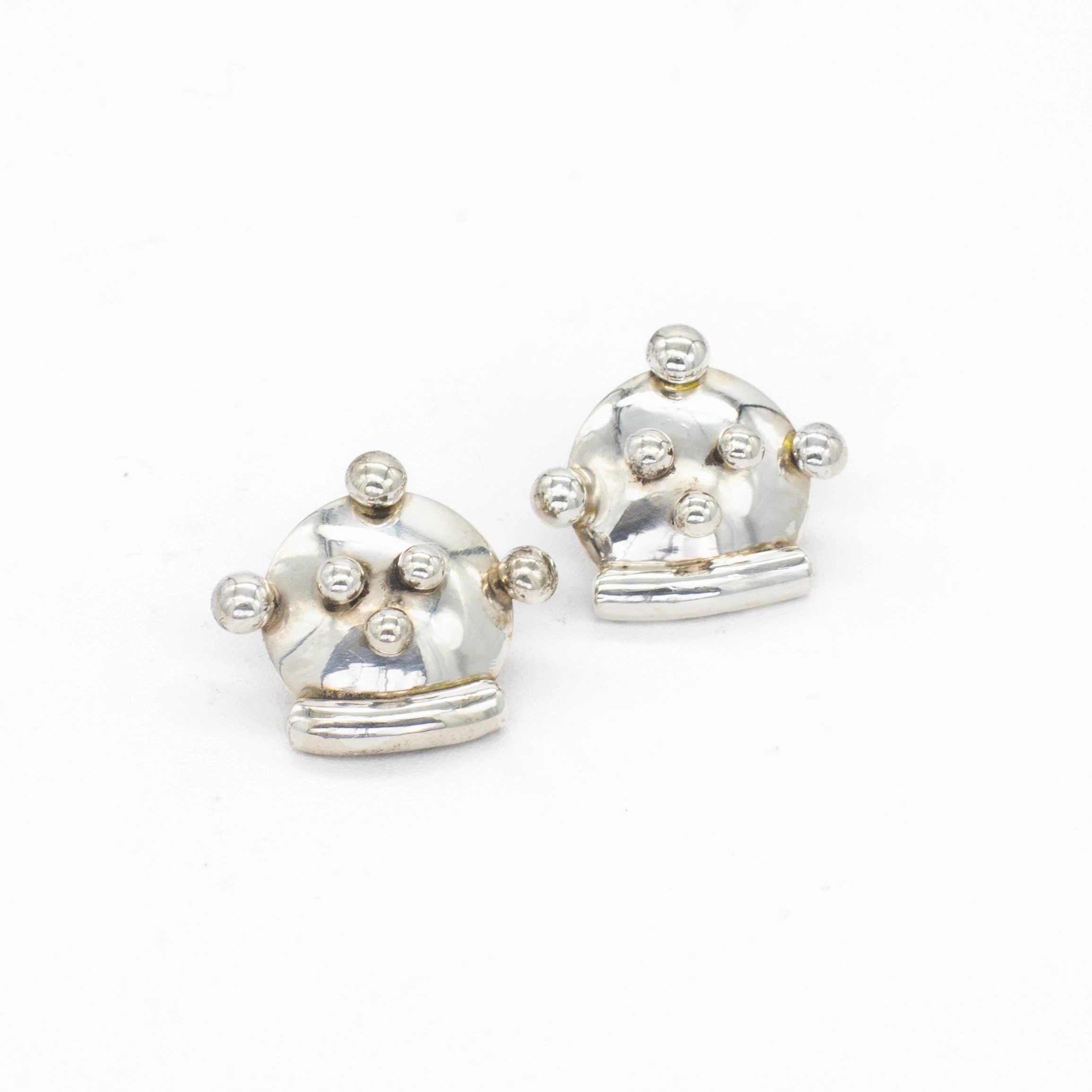 Sweet Touch Party Outfit Mike Bird Romero (Ohkay Owingeh) Sterling Silver Mudheads Earrings