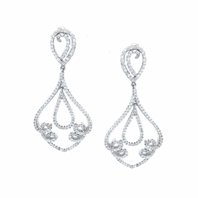 Luminous Glow Handcrafted Beauty Rhodium Plated Sterling Silver Micropave CZ Marquis Earrings