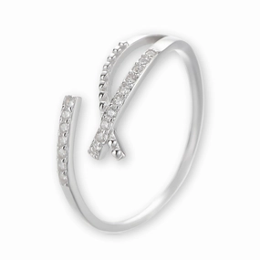 Delicate Style Bold Layering Sterling Silver Overlapping/Crossover Elegant Ring