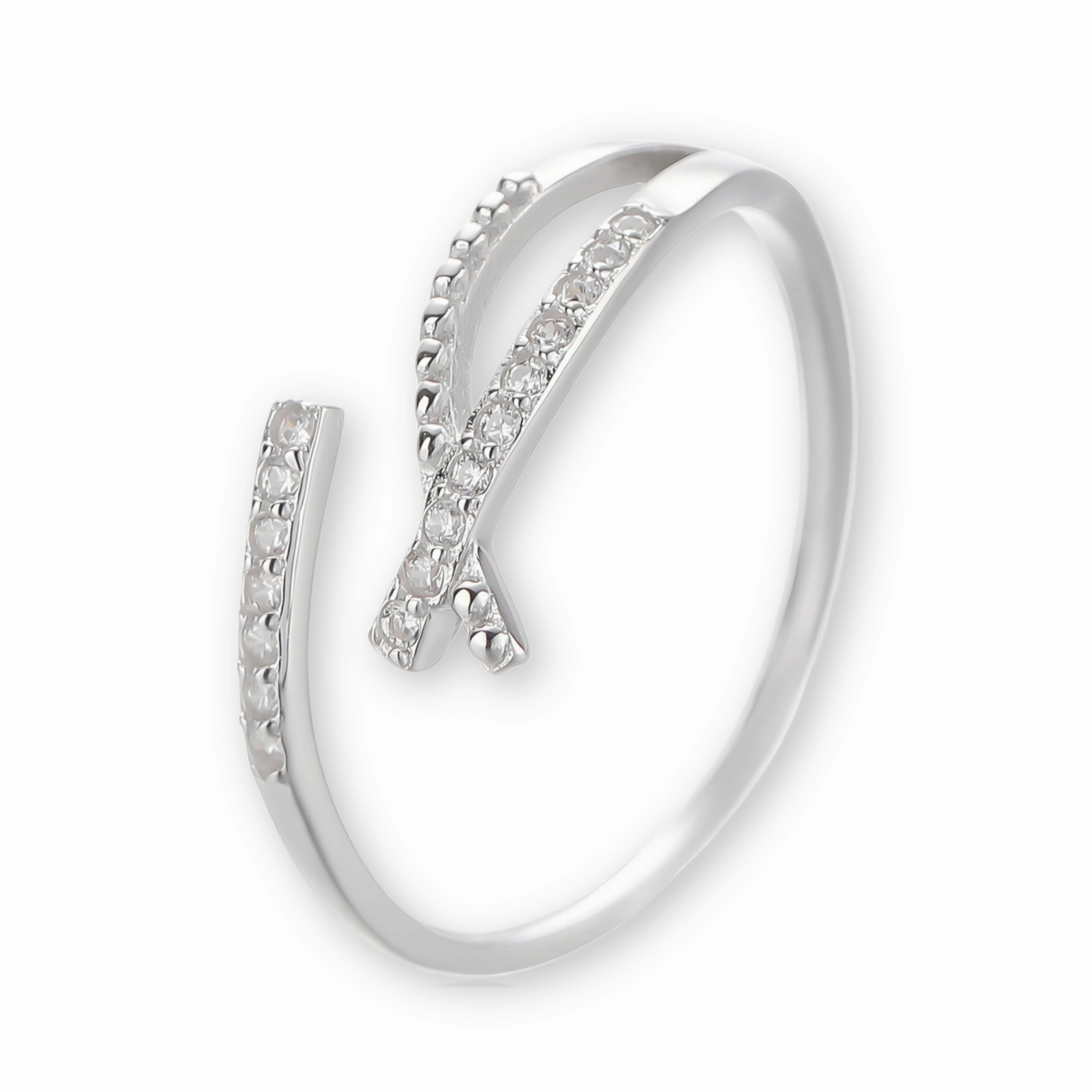 Delicate Style Bold Layering Sterling Silver Overlapping/Crossover Elegant Ring