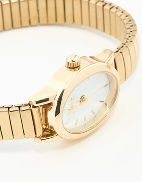 Gold Mini Oval Stretch Watch Evergreen Trend