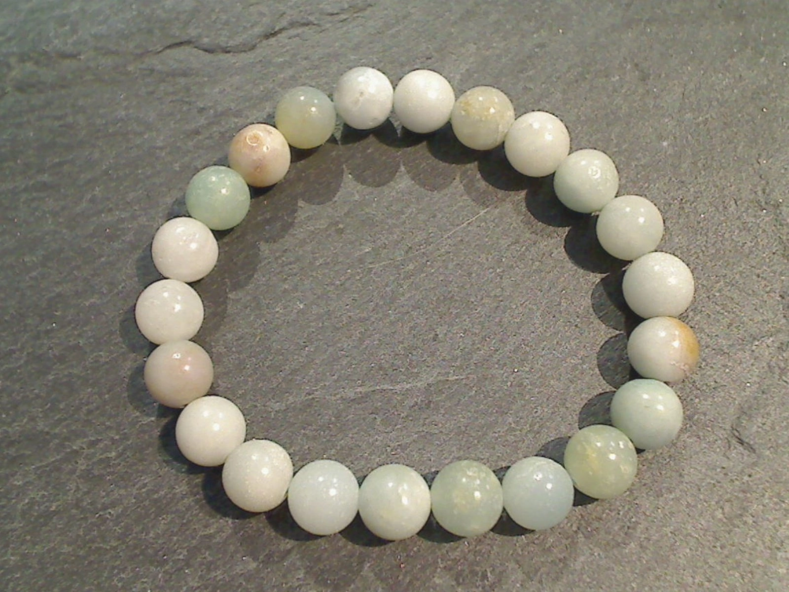 Glamorous Detail Mixed Grades Of Amazonite 8MM Stretch Bracelet